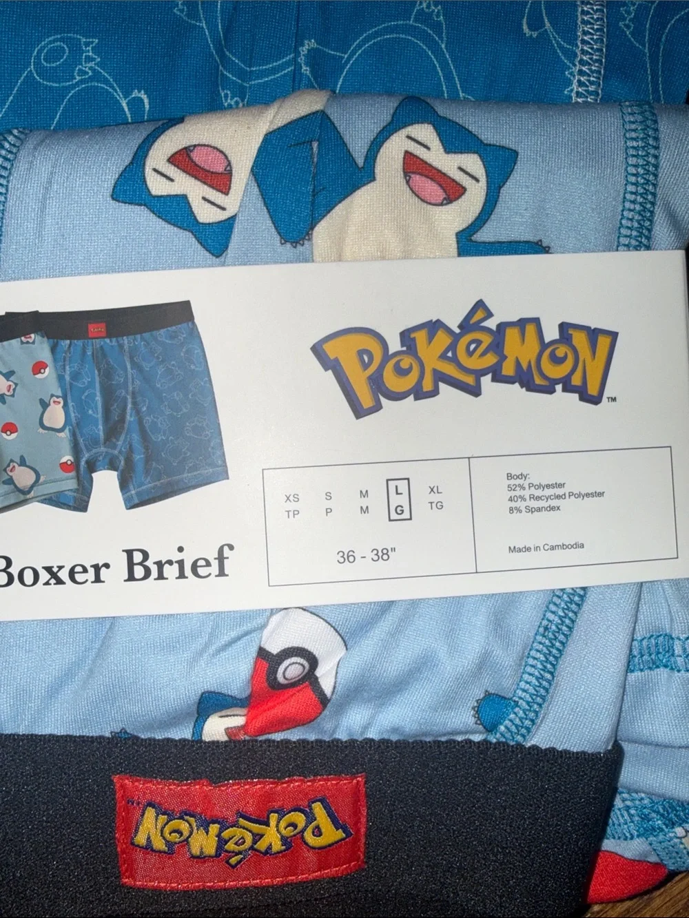 •BIOWORLD•NWT SNORLAX & POKÉMON BALLS LOGO BOXER BRIEFS SIZE LARGE